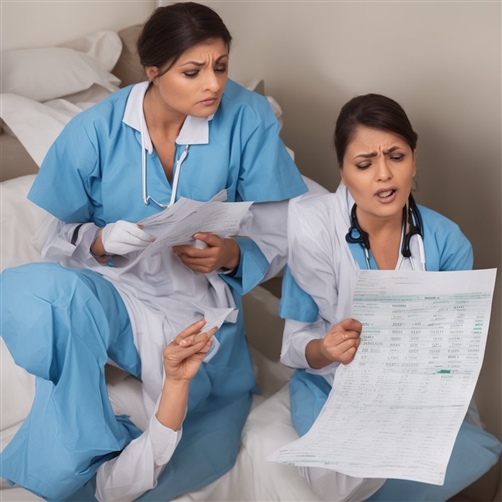 デイサービスの看護師さんが給料明細をみている!