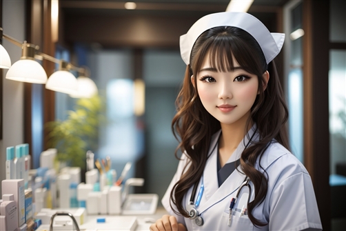 基本マニュアルsで業務を行うアリシアクリニックの看護師